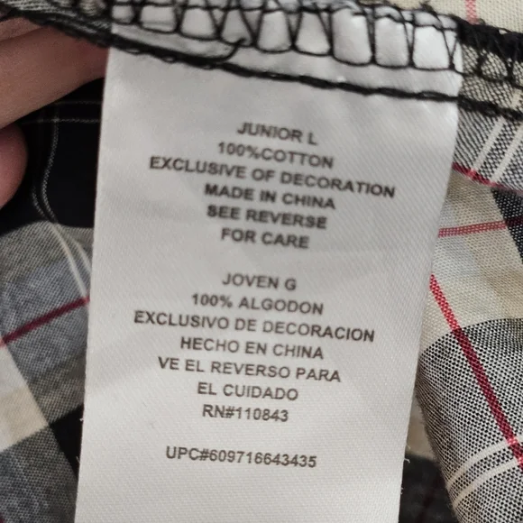 l.e.i Sundresses by Taylor Swift Black Plaid Button-down Dress Size L (Juniors) - Picture 12 of 12